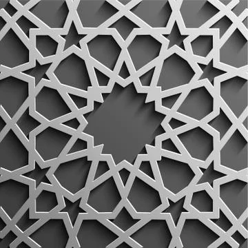 Seamless islamic pattern 3d . Traditional Arabic design element. Stock Illustration