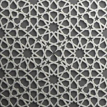 Seamless islamic pattern 3d . Traditional Arabic design element. イラスト素材