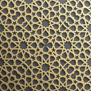 Seamless islamic pattern 3d . Traditional Arabic design element. 스톡 일러스트
