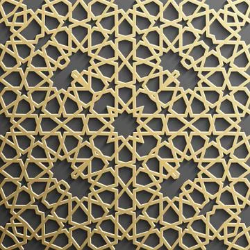 Seamless islamic pattern 3d . Traditional Arabic design element. Stock Illustration