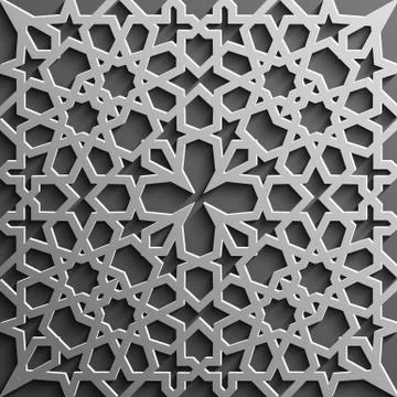 Seamless islamic pattern 3d . Traditional Arabic design element. イラスト素材