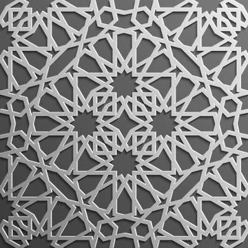 Seamless islamic pattern 3d . Traditional Arabic design element. Stock Illustration