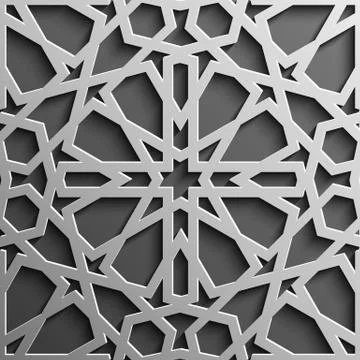 Seamless islamic pattern 3d . Traditional Arabic design element. Stock Illustration