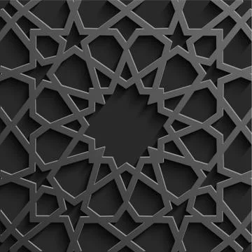 Seamless islamic pattern 3d . Traditional Arabic design element. Stock Illustration