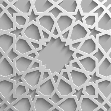 Seamless islamic pattern 3d . Traditional Arabic design element. Stock-Illustration