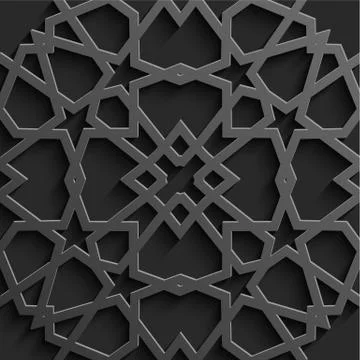 Seamless islamic pattern 3d . Traditional Arabic design element. Stock Illustration