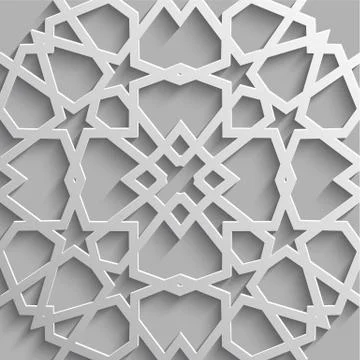 Seamless islamic pattern 3d . Traditional Arabic design element. Stock Illustration