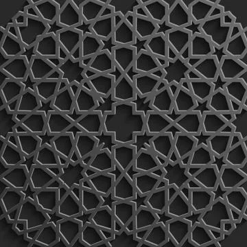 Seamless islamic pattern 3d . Traditional Arabic design element. Stock Illustration