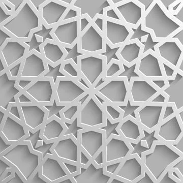 Seamless islamic pattern 3d . Traditional Arabic design element. イラスト素材