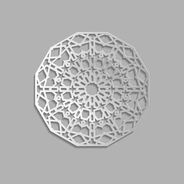 Seamless islamic pattern 3d . Traditional Arabic design element. Stock Illustration