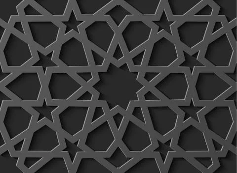 Seamless islamic pattern 3d . Traditional Arabic design element. 스톡 일러스트