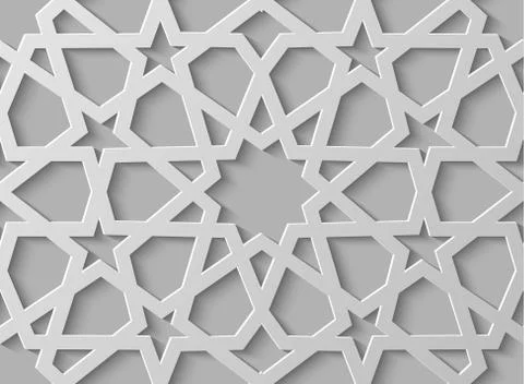 Seamless islamic pattern 3d . Traditional Arabic design element. 스톡 일러스트