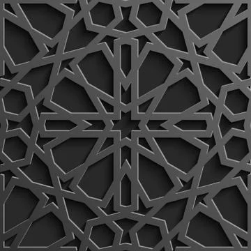 Seamless islamic pattern 3d . Traditional Arabic design element. Stock Illustration