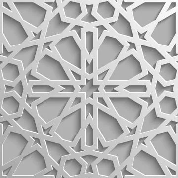 Seamless islamic pattern 3d . Traditional Arabic design element. Illustrazione stock