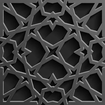 Seamless islamic pattern 3d . Traditional Arabic design element. Illustrazione stock