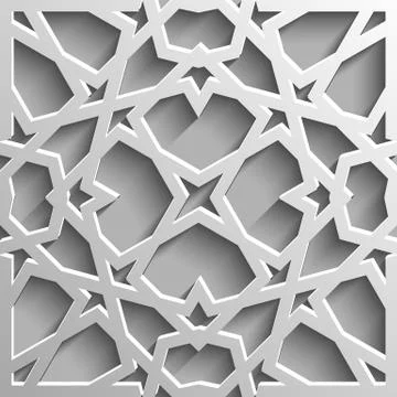 Seamless islamic pattern 3d . Traditional Arabic design element. イラスト素材
