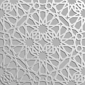 Seamless islamic pattern 3d . Traditional Arabic design element. Stock Illustration