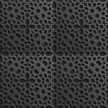 Seamless islamic pattern 3d . Traditional Arabic design element. Stock Illustration