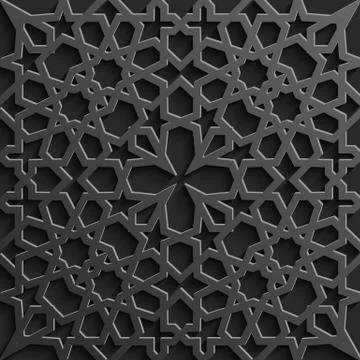 Seamless islamic pattern 3d . Traditional Arabic design element. Stock Illustration
