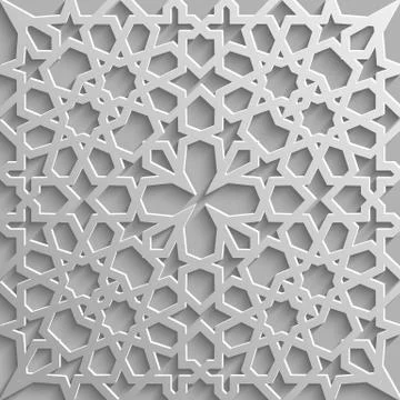 Seamless islamic pattern 3d . Traditional Arabic design element. Stock Illustration