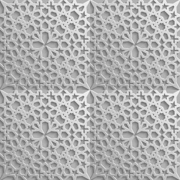 Seamless islamic pattern 3d . Traditional Arabic design element. 스톡 일러스트