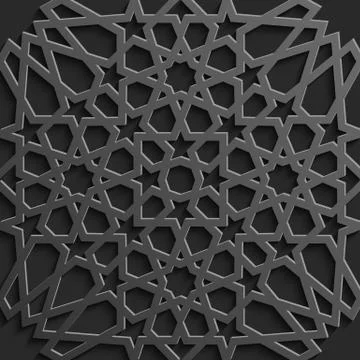 Seamless islamic pattern 3d . Traditional Arabic design element. Stock Illustration