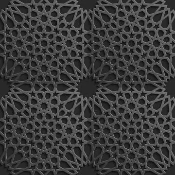 Seamless islamic pattern 3d . Traditional Arabic design element. Stock Illustration