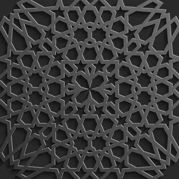 Seamless islamic pattern 3d . Traditional Arabic design element. Stock Illustration