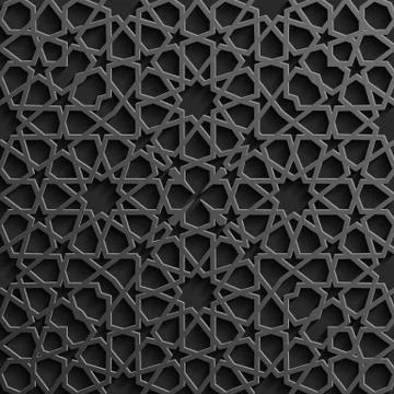 Seamless islamic pattern 3d . Traditional Arabic design element. Stock Illustration