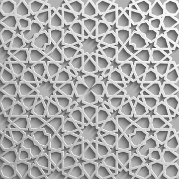 Seamless islamic pattern 3d . Traditional Arabic design element. Stock Illustration