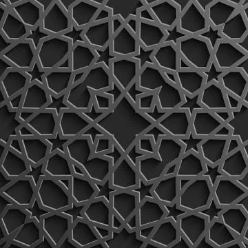 Seamless islamic pattern 3d . Traditional Arabic design element. Stock Illustration