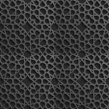 Seamless islamic pattern 3d . Traditional Arabic design element. Stock Illustration