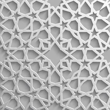 Seamless islamic pattern 3d . Traditional Arabic design element. イラスト素材
