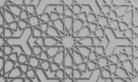 Seamless islamic pattern 3d . Traditional Arabic design element. Illustrazione stock