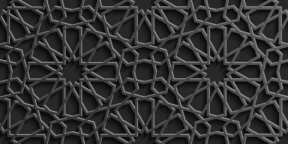 Seamless islamic pattern 3d . Traditional Arabic design element. 스톡 일러스트