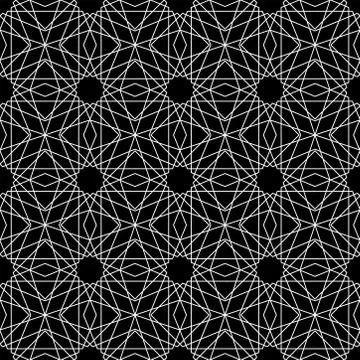 Seamless Islamic Pattern Black and White Vector Illustration Stock Illustration