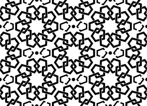 Seamless Islamic pattern black modern persian motif. Ramadan banner Arabic style Stock Illustration