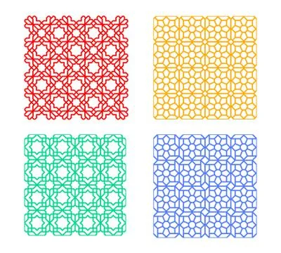 Seamless islamic pattern, geometric vector art Stock Illustration
