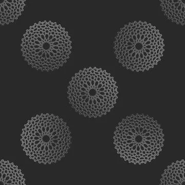 Seamless islamic pattern with radial ornament in moroccan style. Mettalic Stock Illustration