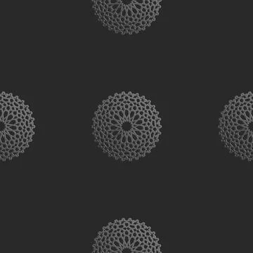 Seamless islamic pattern with radial ornament in moroccan style. Mettalic Stock Illustration