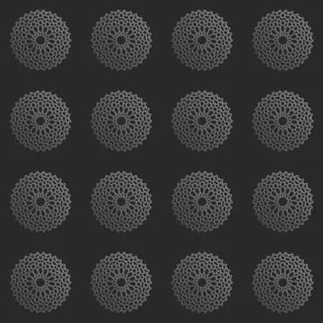 Seamless islamic pattern with radial ornament in moroccan style. Mettalic Stock Illustration