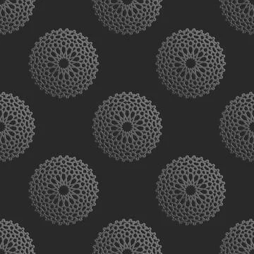 Seamless islamic pattern with radial ornament in moroccan style. Mettalic Stock Illustration