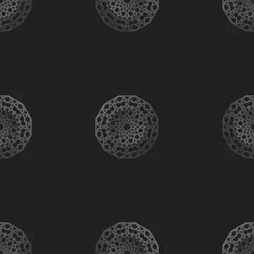 Seamless islamic pattern with radial ornament in moroccan style. Mettalic Stock Illustration