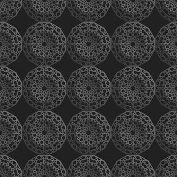 Seamless islamic pattern with radial ornament in moroccan style. Mettalic Stock Illustration