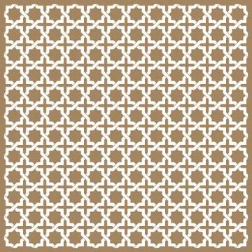 Seamless Islamic patterns in beige. Traditional muslim ornament. Stock Illustration