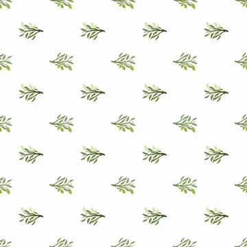 Seamless isolated pattern with hand drawn leaf branches and lemon fruit silho Illustrazione stock