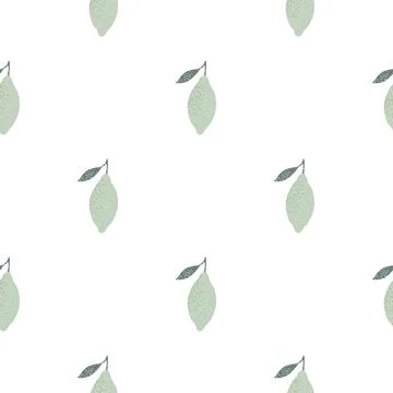 Seamless isolated pattern with lemon silhouettes in minimalistic style. Pale  Stock Illustration