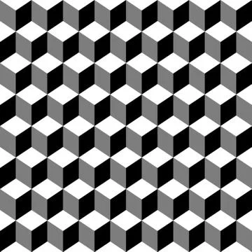 Seamless isometric cubes pattern . Memphis style Illustrazione stock