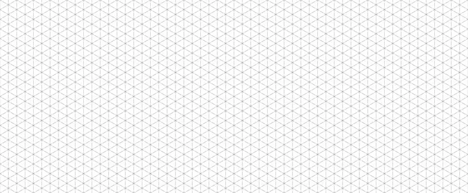 Seamless isometric grid paper. Dashed linear triangular blueprint repeating Stockillustratie