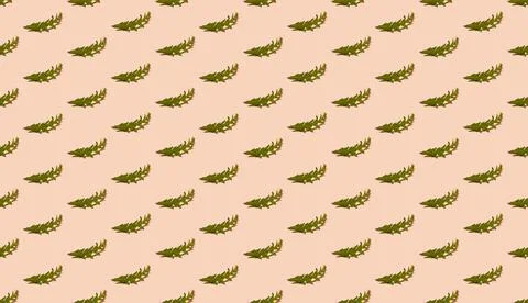 Seamless isometric pattern made of dandelion leaves. Foraging or wild edible  Stock Photos